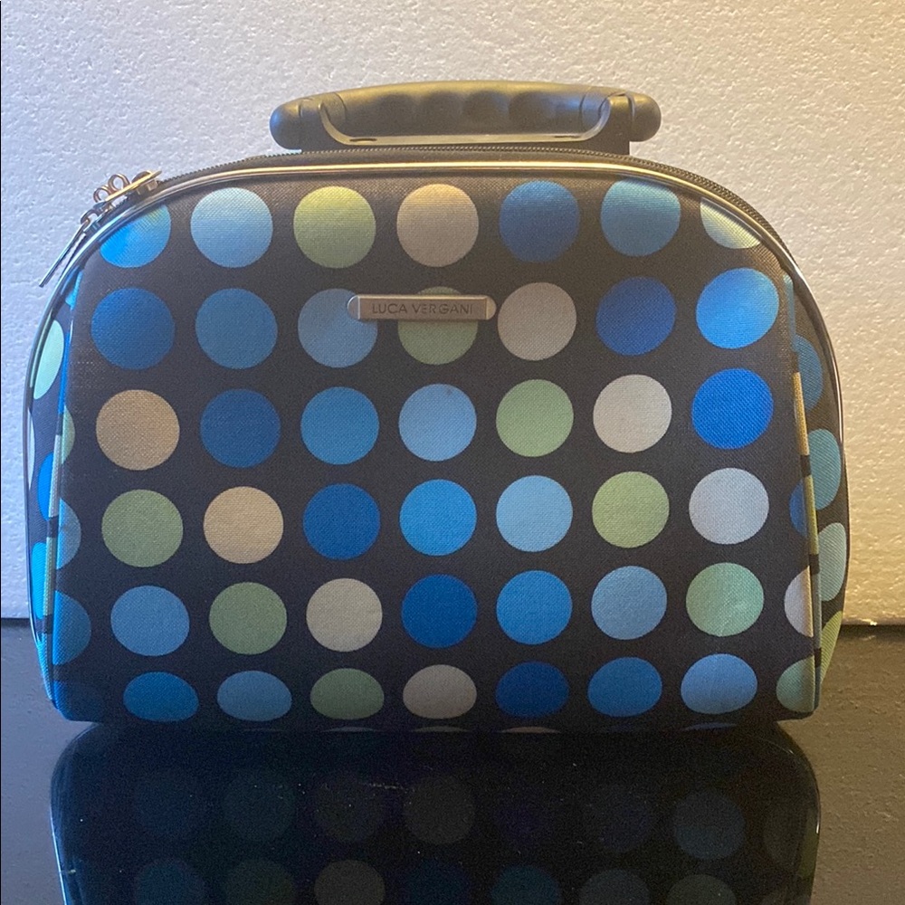 Blue and Black Cosmetic Case with Dome Shape
